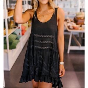 Free People Voile and Lace Trapeze Slip Dress | Size XS